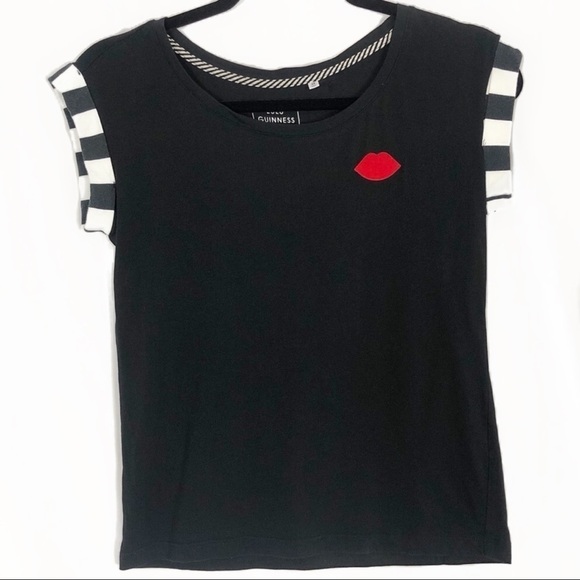 Vintage 90’s Lip Graphic Tee Black & White XS - Picture 1 of 6
